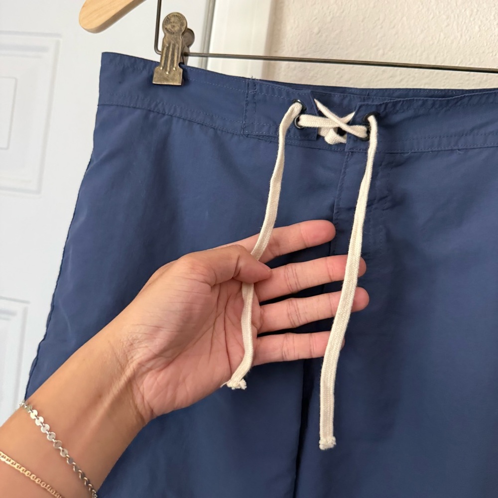 BATHER blue nylon beach swim summer drawstring shorts trunks - Picture 2 of 7